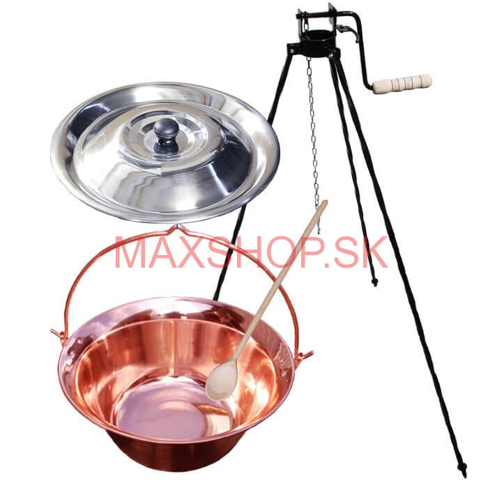 Medený kotlík 30 L (1,2 mm) + stojan s kladkou VAR