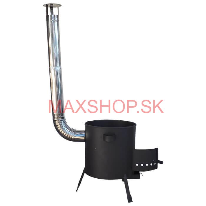 Kotlina 42 cm (1 mm) s žiaruvzdornou farbou PLUS 600 + nerezový dymovod