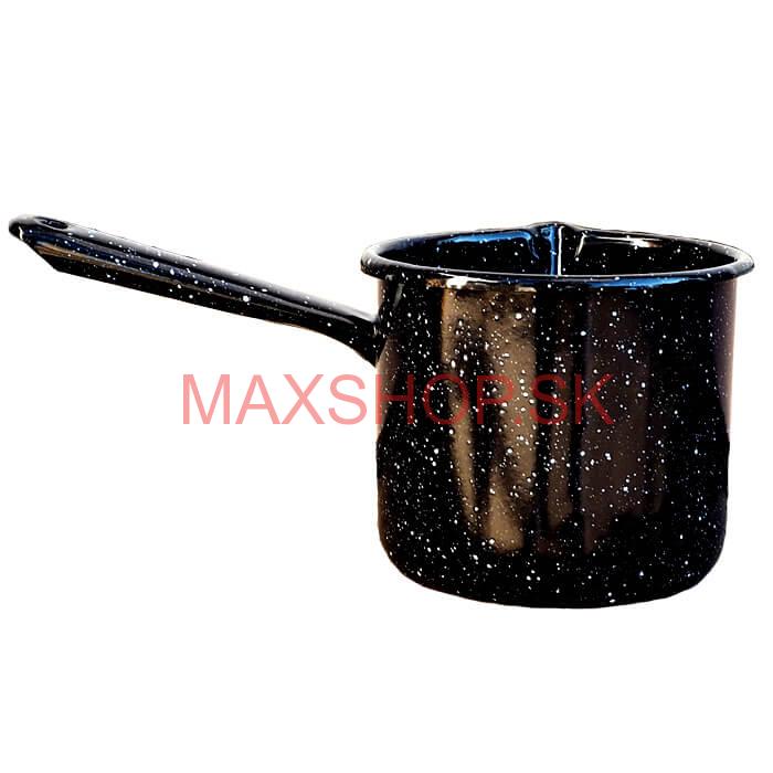 Smaltovaný hrnček s rúčkou 0,6 L – Čierny