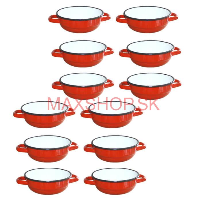 Súprava smaltovaných selských misiek 18 cm 12 ks