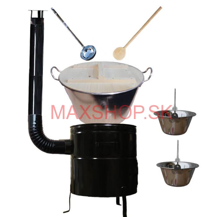 Zabíjačková súprava + nerezový kotol 100 L + 2 servírovacie kotlíky