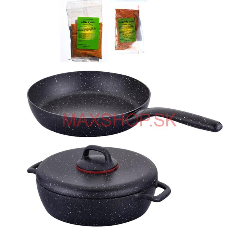 Hrniec s pokrievkou + panvica + korenie Classic Plus Volkanit