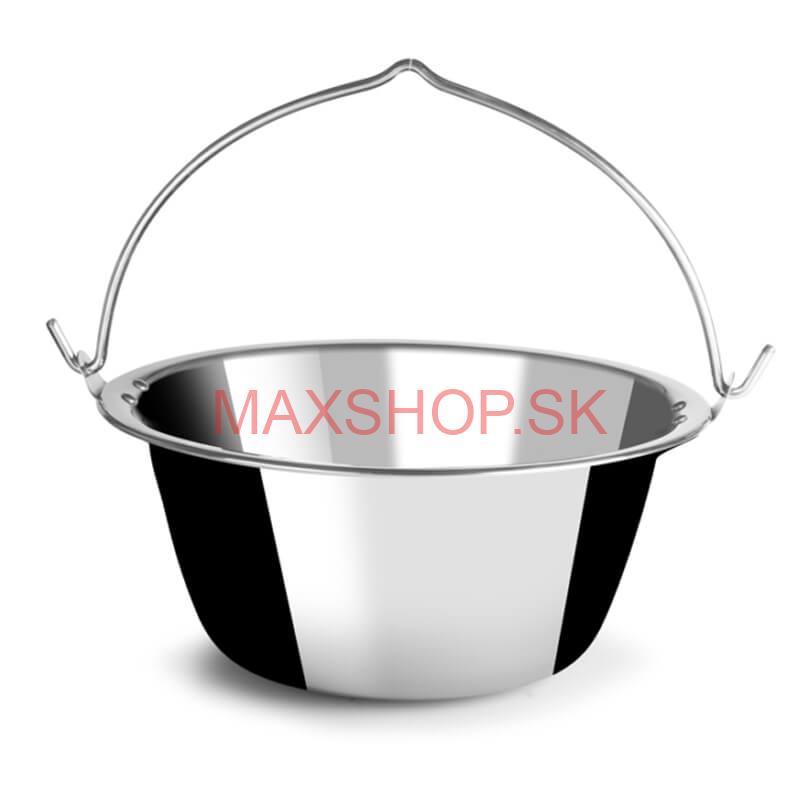 Nerezový kotlík 20 L (1,2 mm) + Nerezová kotlina 42 INOX + vareška + misky 12 ks