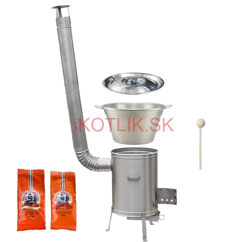 Nerezový kotol 40 L + nerezová kotlina 45 cm LUX + paprikové korenie na guláš