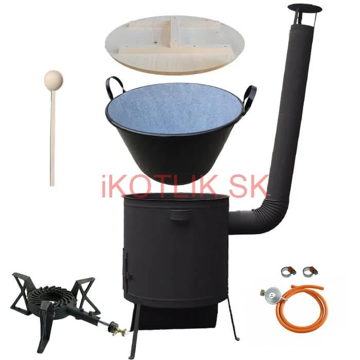 Zabíjačkový smaltovaný kotol 100 L, žiaruvzdorná kotlina 42 PLUS 600 4 MM, horák 7 kW + varecha