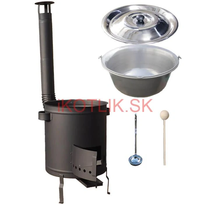Nerezový kotlík 15 L (1,5 mm) + hrubostenná (1,5 mm) a žiaruvzdorná kotlina 36 PLUS 600
