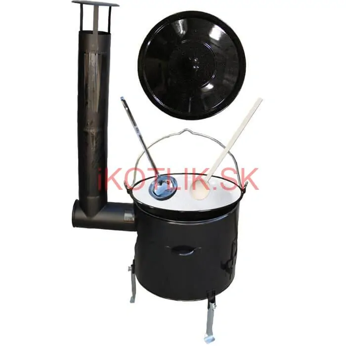 Smaltovaný kotlík 8 L (1,2 mm) + smaltovaná kotlina 31 cm + vareška a naberačka Easy party