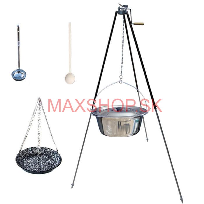 Kotlík s trojnožkou VAR 14 L ANTIKOR + Grilovacia panvica 