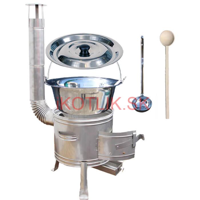 Antikorový kotlík 20 L (1,2 mm) + nerezová kotlina 42 cm + vareška a naberačka TOPLUX