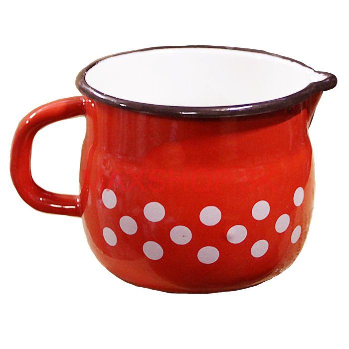 Smaltovaný hrnček s výlevkou 1 L