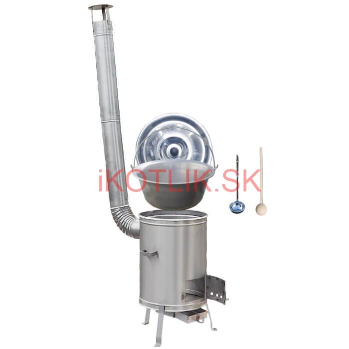 Nerezový kotlík 20 L (1,5 mm) + nerezová kotlina 42 cm + vareška a naberačka LUX