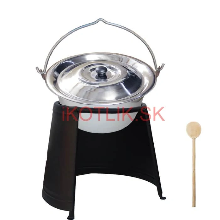 Nerezový kotlík 10 L (0,8 mm) + pokrievka + chránič plameňa