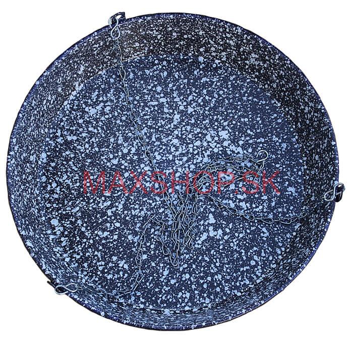 Smaltovaná panvica s reťazou