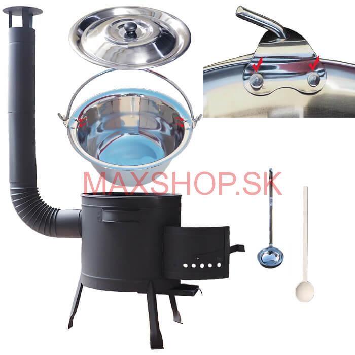 Kotlíkový gulášový set 42 PLUS 600 + nerezový kotlík 20 L (0,8 mm)