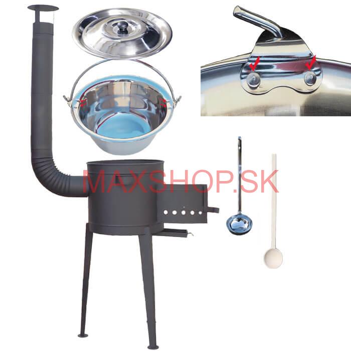 Kotlíkový gulášový set 42 PLUS 600 + nerezový kotlík 20 L (0,8 mm)