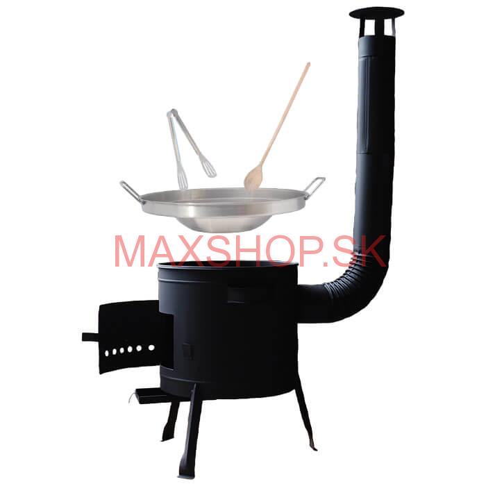 Nerezová panvica na grilovanie + kovová kotlina 36 cm