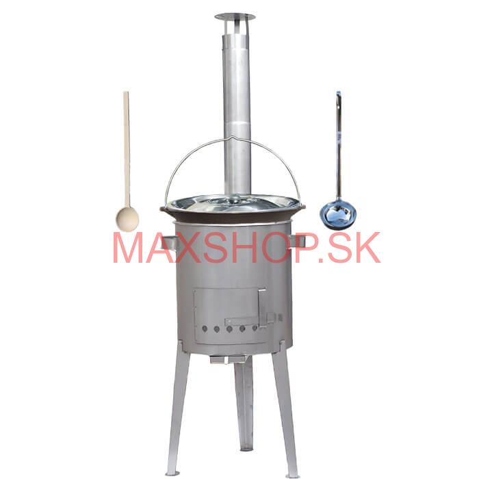 Železný kotlík 14 L (0,75 mm) + nerezová kotlina 36 cm LUXUS