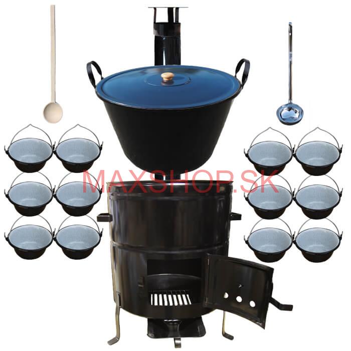 Smaltovaný kotol 60 L + servírovacie kotlíky (12 ks) BIG PARTY