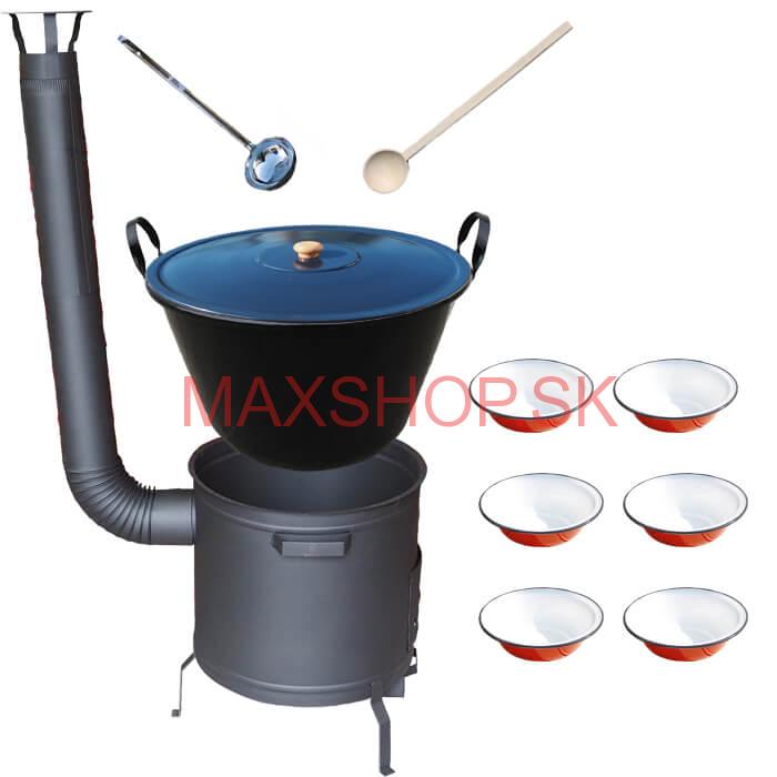 Smaltovaný kotol 50 L + smaltované taniere PLUS 600