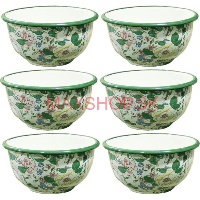 Súprava smaltovaných misiek 17 cm 6 ks DECOR