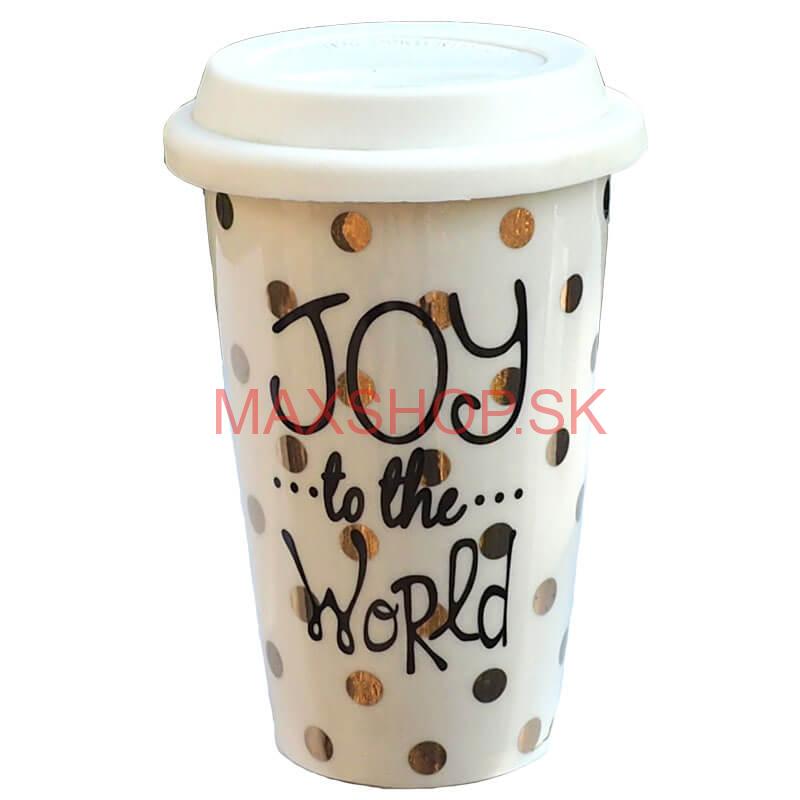 Keramický hrnček s vrchnákom - biely VIANOCE