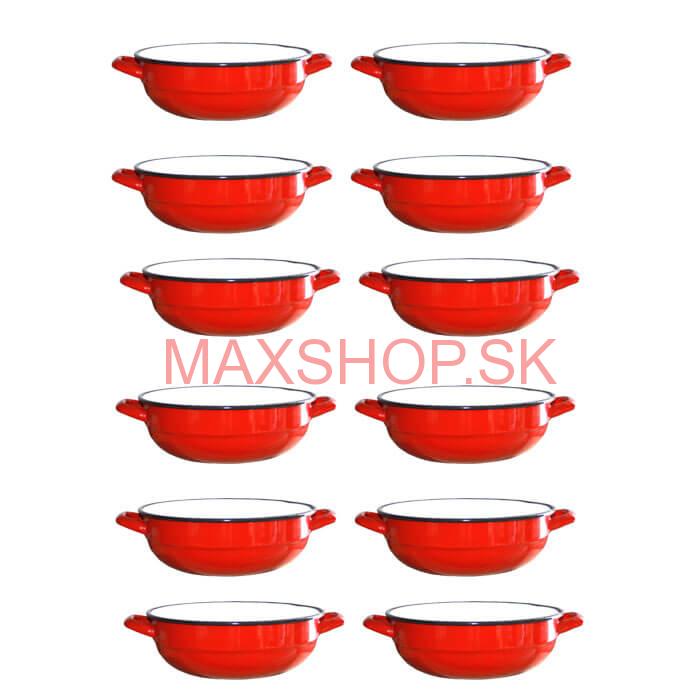Súprava smaltovaných selských misiek 18 cm 12 ks