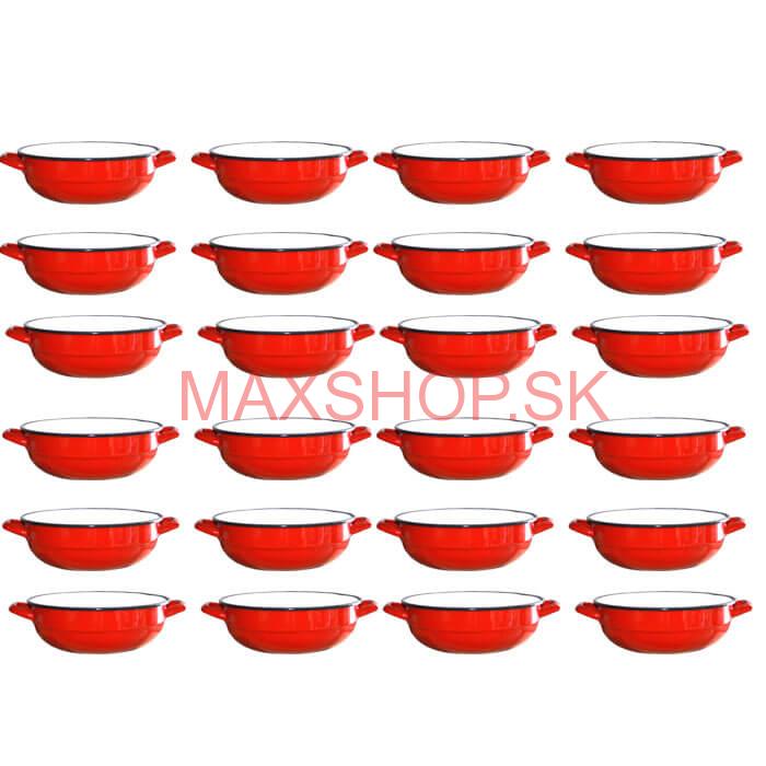 Súprava smaltovaných selských misiek 18 cm 24 ks