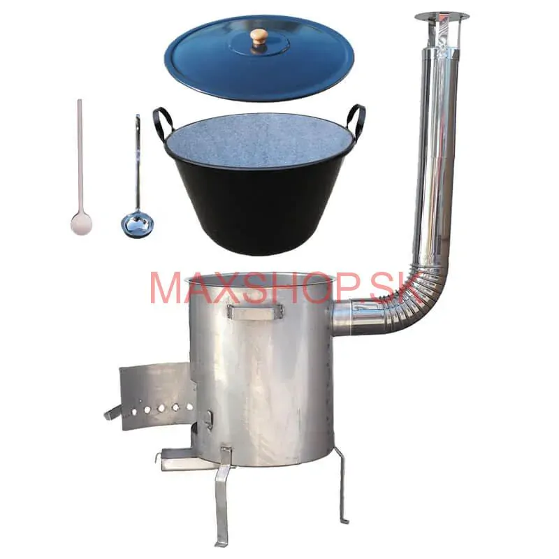 Zabíjačkový smaltovaný kotol 60 L + nerezová kotlina 1,5 mm 50 cm STRONG EXCLUSIVE