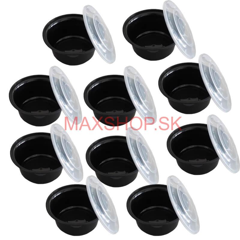 Plastové boxy (misky) na guláš + vrchnáky 1000 ml 10 ks