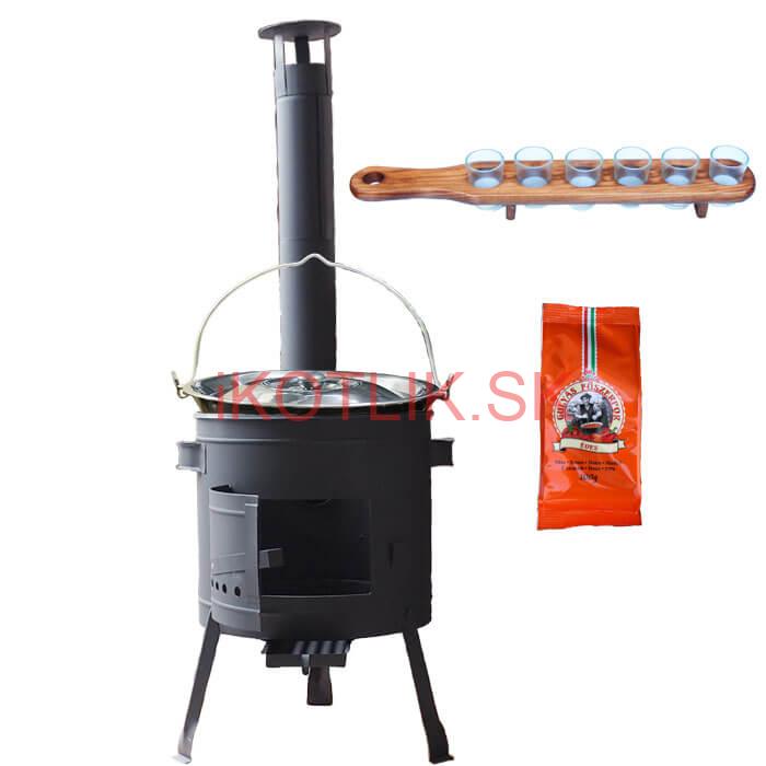 Smaltovaný kotlík 20 L (1,2 mm) + korenie + štamperlíky + nízka žiaruvzdorná kotlina (0,8 mm) 42 PLUS 600