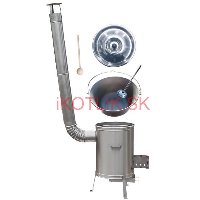 Liatinový kotlík bez povrchovej úpravy 10,8 L + Nerezová kotlina 33 LUX