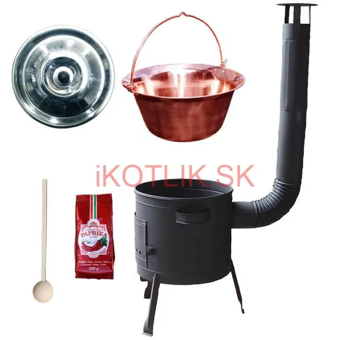 Medený kotlík 20 L (1,2 mm) + hrubostenná (1,5 mm) žiaruvzdorná kotlina BALKY STRONG 42 PLUS 600