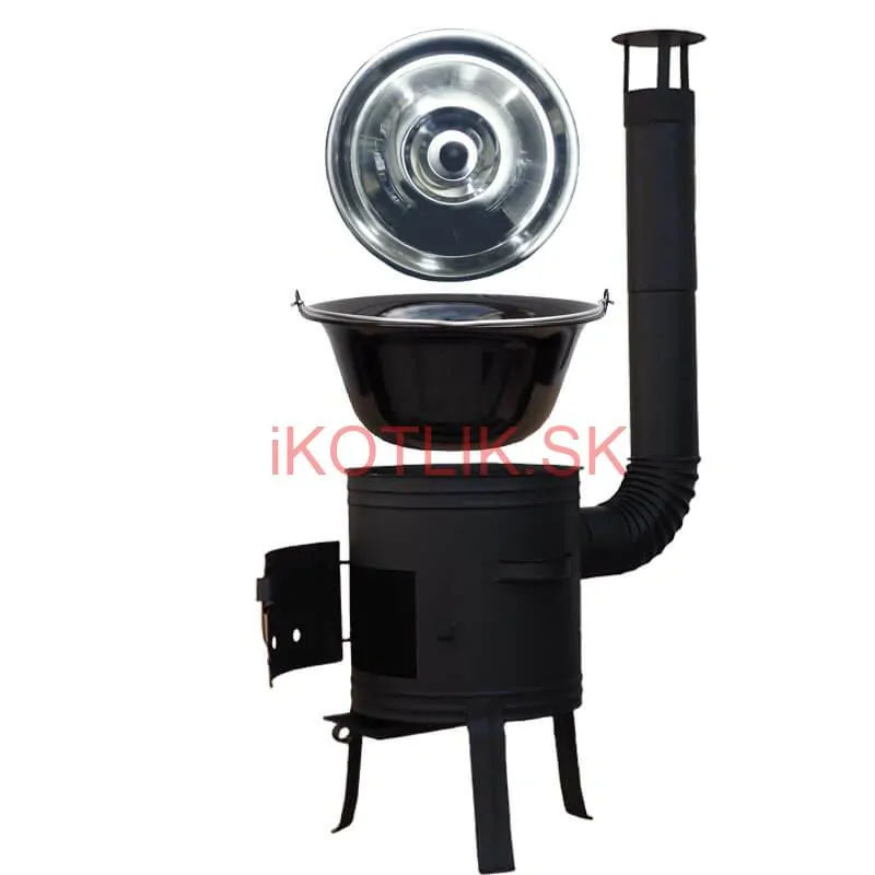 Smaltovaný kotlík 11 L BLACK + nerezová poklice INOX + žáruvzdorná kotlina 33 cm Plus 700