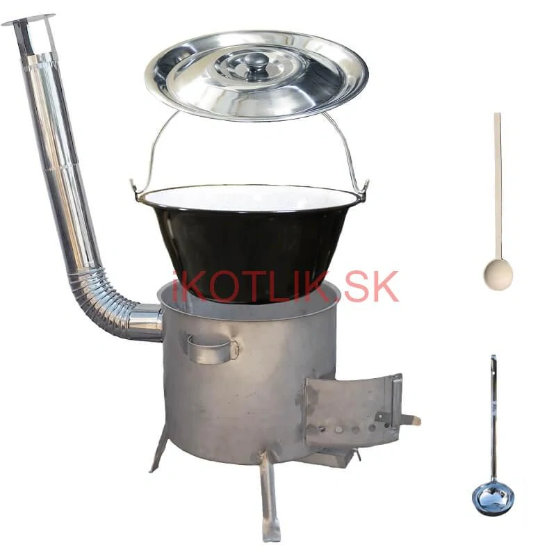 Smaltovaný kotlík 30 L (1,2 mm) + nerezová kotlina 45 cm (1,5 mm) STRONG CLASSIC