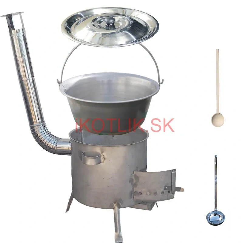 Nerezový kotlík 30 L (1,5 mm) + nerezová kotlina 45 cm (1,5 mm) STRONG CLASSIC