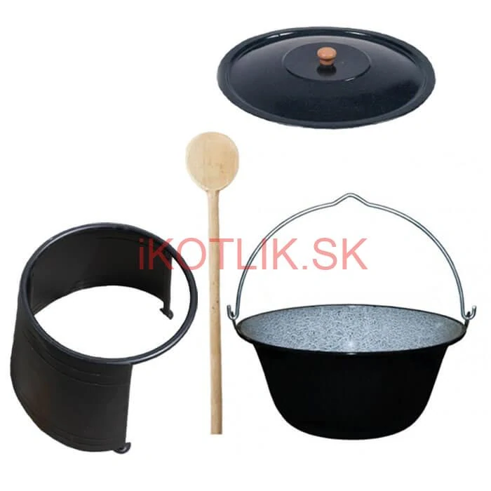 Smaltovaný kotlík 8 L (1,2 mm) + pokrievka + chránič plameňa