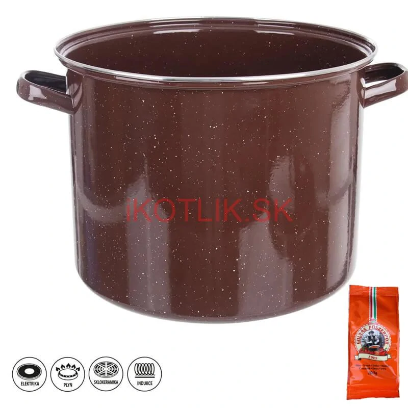 Hrniec hrubostenný smaltovaný bez pokrievky 20 l FALCO + paprikové korenie na guláš - sladké 100 g