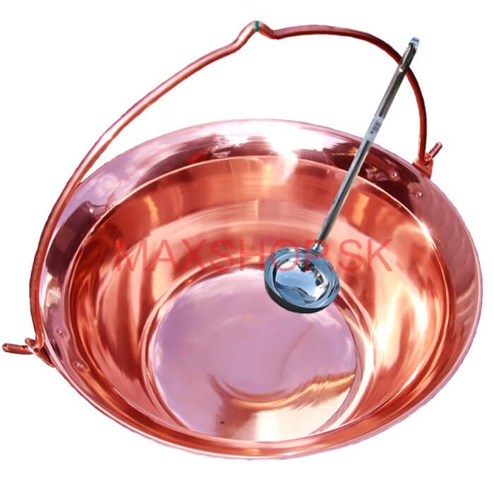 Medený kotlík 14 L + antikórová naberačka