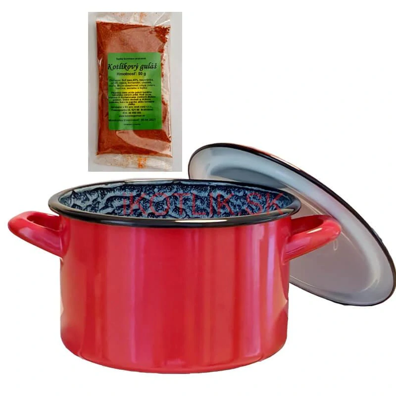 Smaltovaný hrniec s pokrievkou COMBI 7,5 l + korenie na kotlíkový guláš 50 g