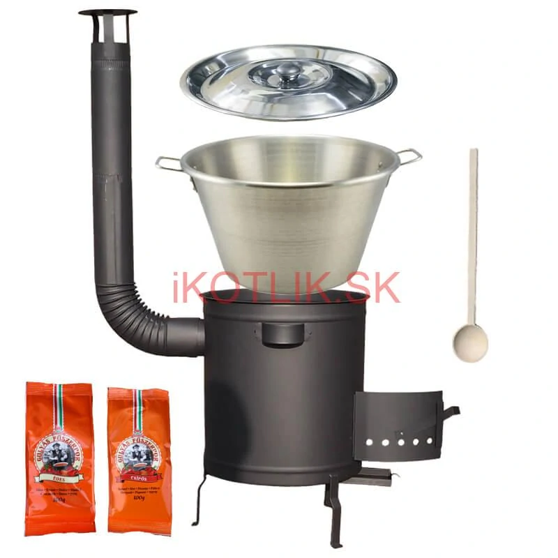 Nerezový kotol 40 L + Hrubostenná kotlina 45 cm (1,5 mm) STRONG Plus 600 + paprikové korenie na guláš