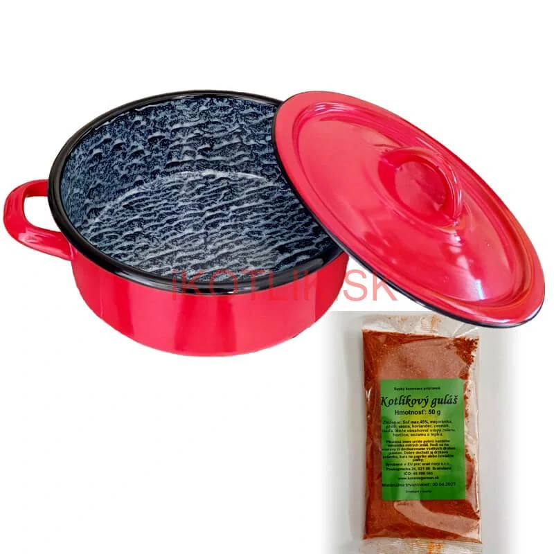Smaltovaný kastról s pokrievkou COMBI 15 l + korenie na kotlíkový guláš 50 g