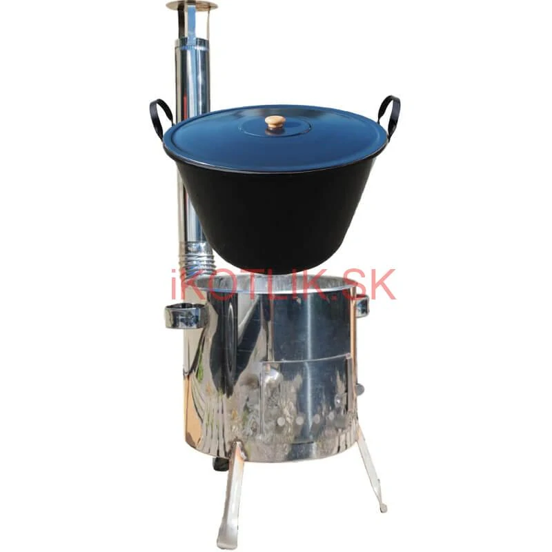 Smaltovaný kotol 60 L + nerezová kotlina 53 cm LUSTRO