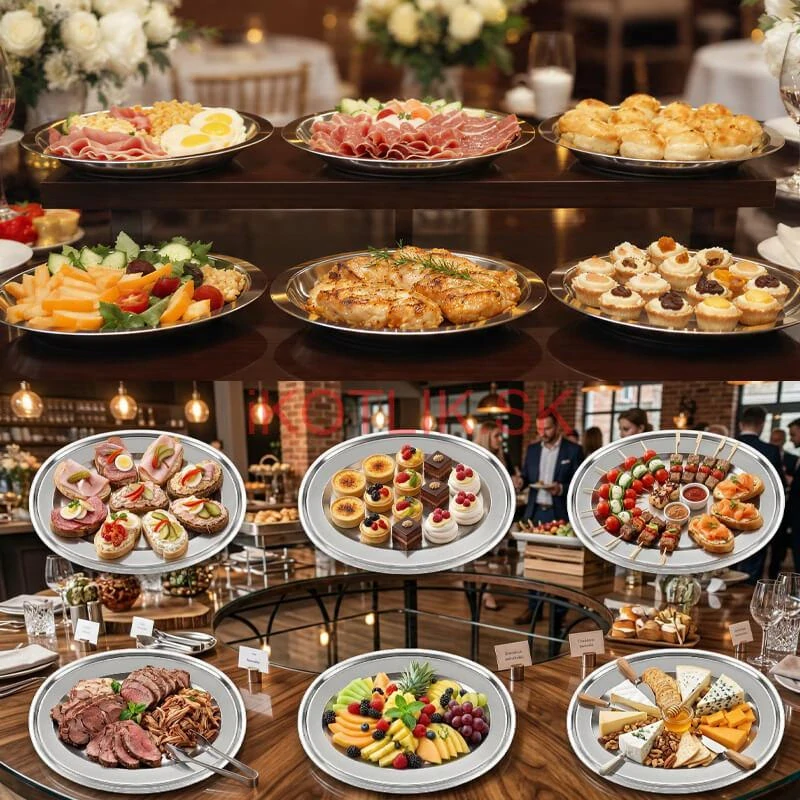 Nerezové podnosy pre catering – set 6 ks (40,5cm) - Servíruj s istotou a štýlom