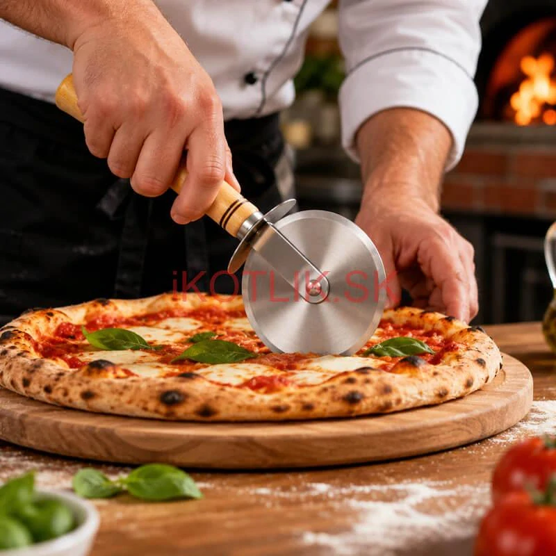 Krájač na pizzu s drevenou rukoväťou 22 cm