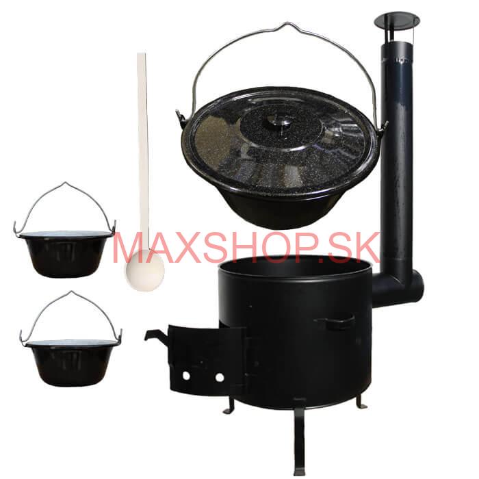Kotlíkový gulášový set + smaltovaný kotlík 8 L + 2 servírovacie kotlíky
