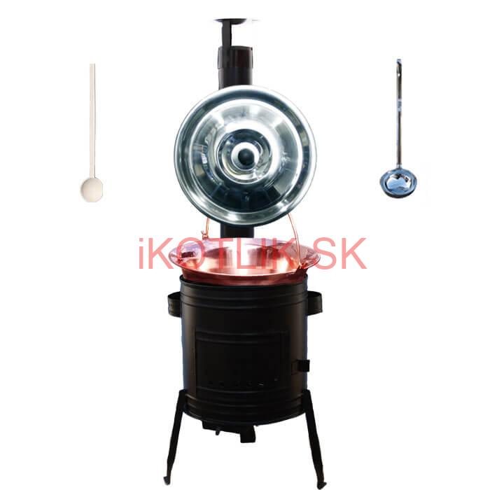 Medený kotlík 30 L (1,2 mm) + kovová kotlina 45 CLASSIC (KOV) + vareška a naberačka PARTY