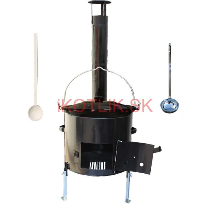 Smaltovaný kotlík 8 L (1,2 mm) + smaltovaná kotlina 31 cm + vareška a naberačka Easy party