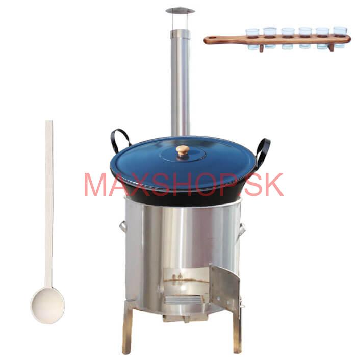 Zabíjačková súprava + smaltovaný kotol 60 L + štamperlíky