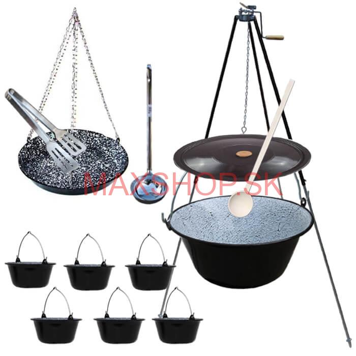 Kotlíková súprava 25 L SMALT + grilovacia panvica PARTY VAR