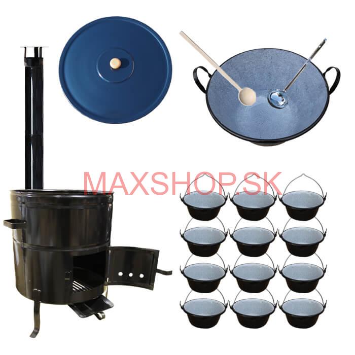 Smaltovaný kotol 60 L + servírovacie kotlíky (12 ks) BIG PARTY